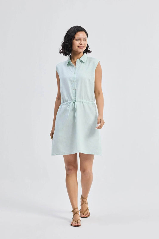 DrawstringShirtDressinStripes_10 - Apparel's Nest 