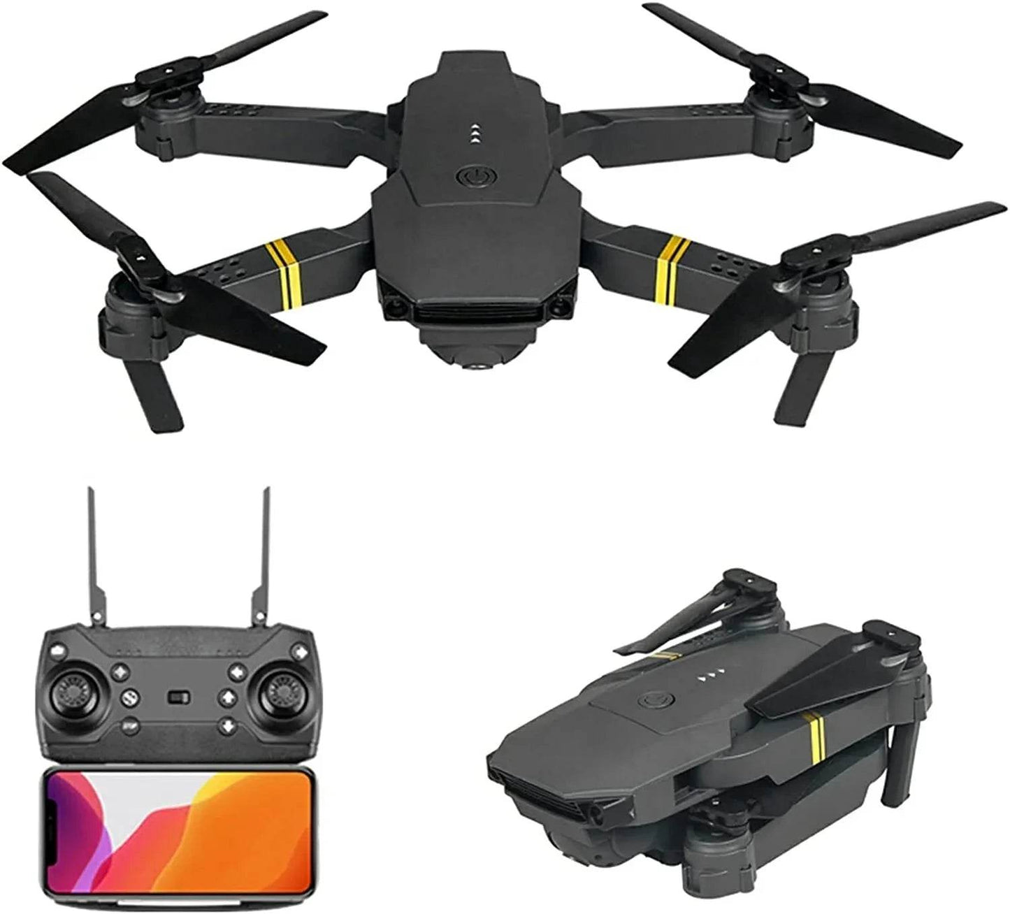 FoldableQuadcopterDrone4kHDRCBlack - Apparel's Nest 