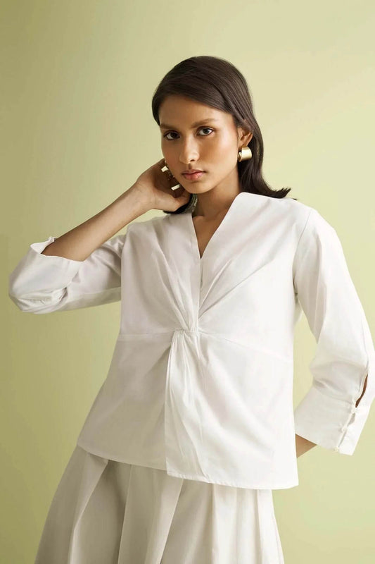 Front-Twist-Top-in-White-1 - Apparel's Nest 