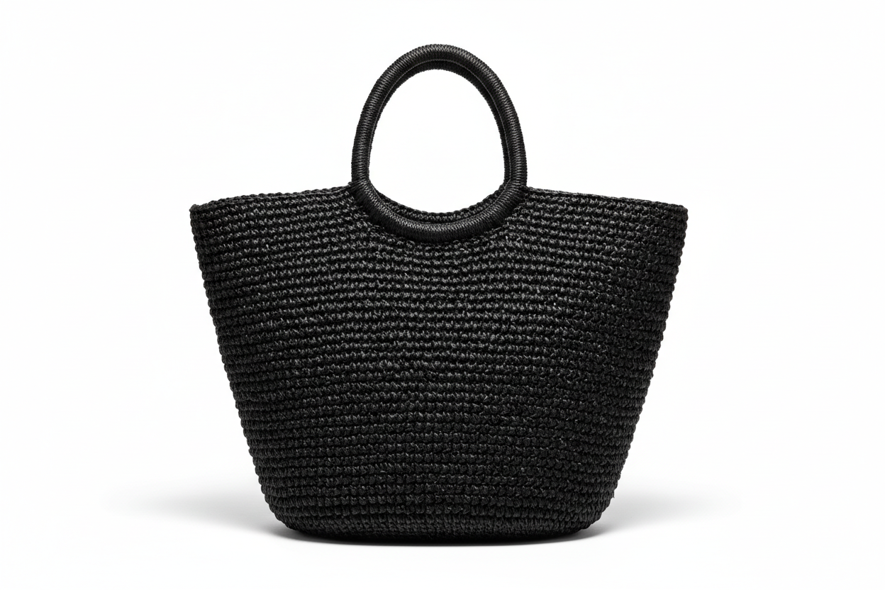 Clipa (XXL) Raffia Beach Tote Bag black